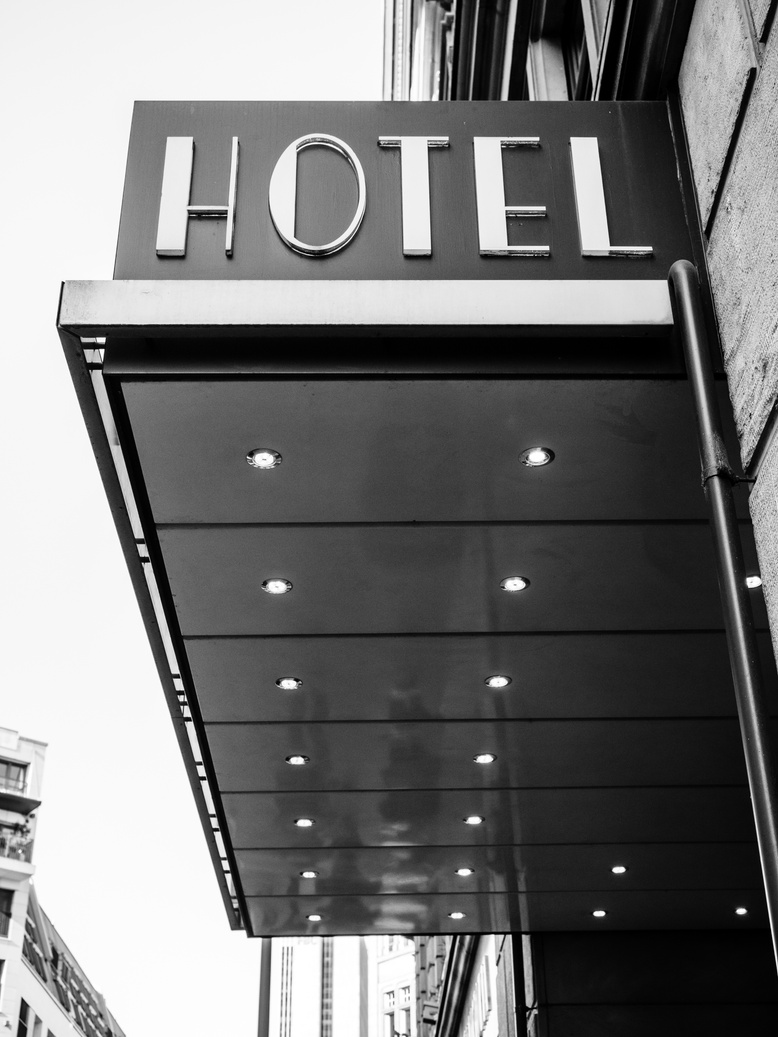 Grayscale Photography Of Hotel Front